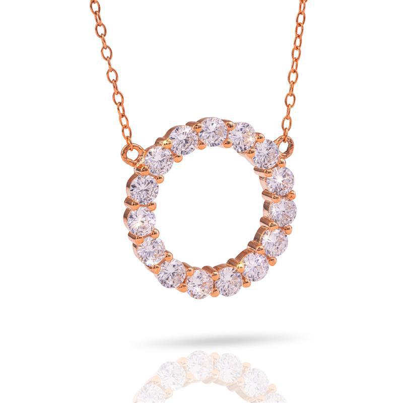 Rose Gold-Finished Eternity Necklace 18